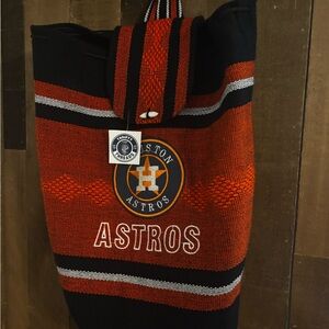 Black and Orange Astros Backpack with Durable Design